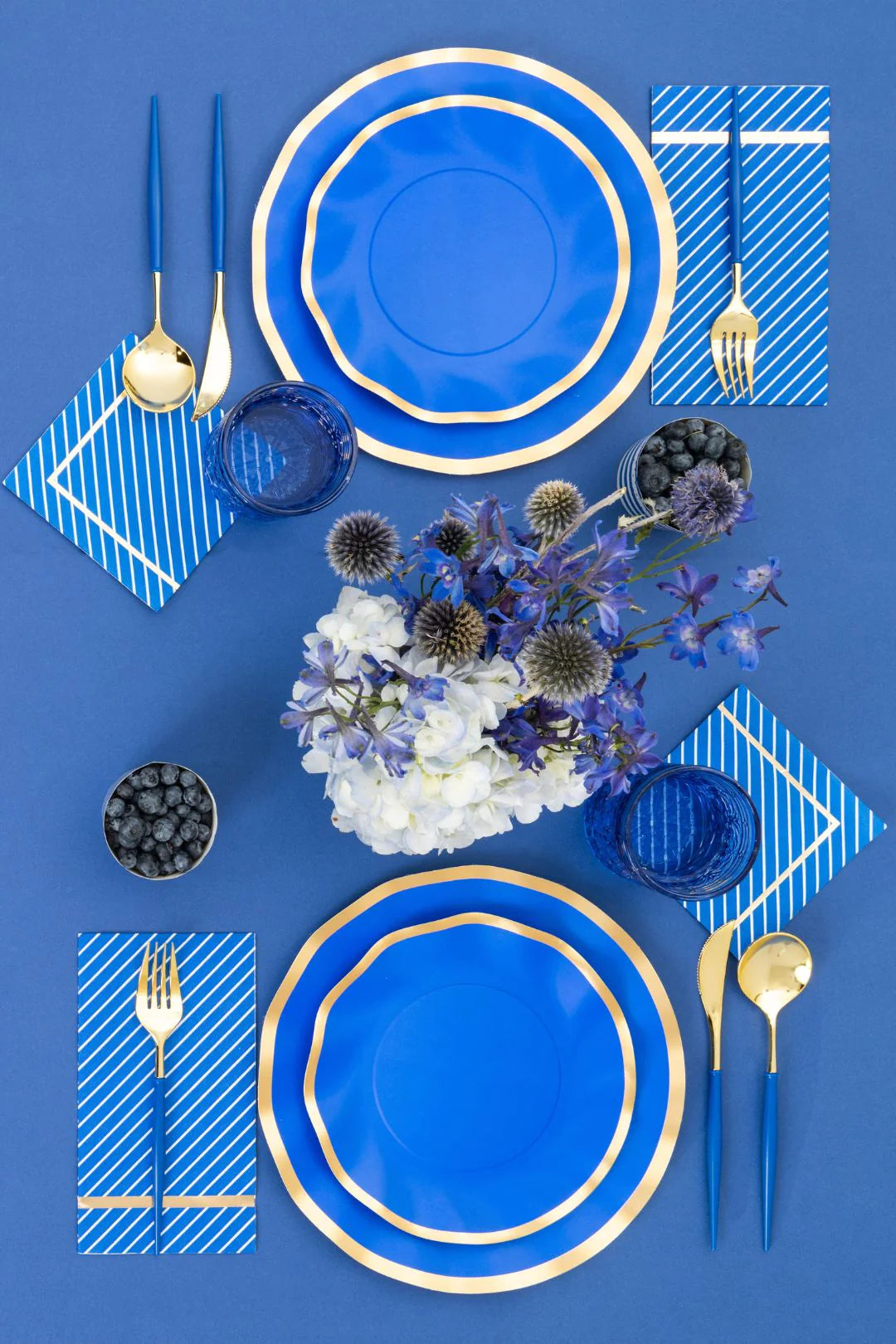 Blue Wavy Dinner Plates 8ct | The Party Darling