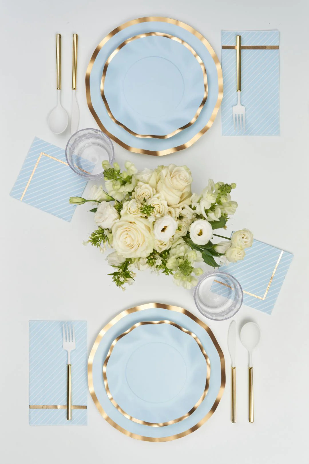 Light Blue Wavy Salad Plates 8ct | The Party Darling