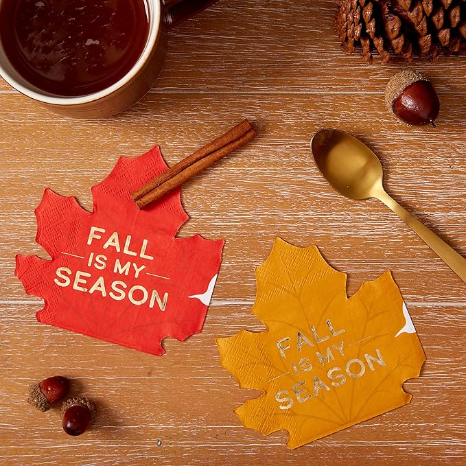 Fall is My Season Leaf Dessert Napkins 20ct | The Party Darling