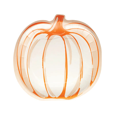 Falloween Pumpkin Round Lunch Plates 8ct