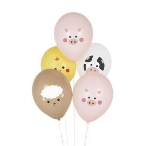Barnyard Animals Latex Balloons 5ct | The Party Darling