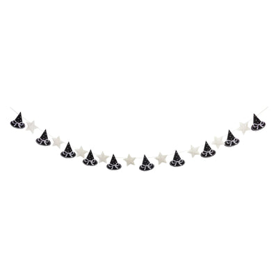 Puffy Witch Hats Felt Banner 6ft