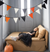 Orange & Black Felt Pennant Banner 6ft | The Party Darling