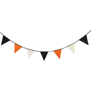 Orange & Black Felt Pennant Banner 6ft | The Party Darling