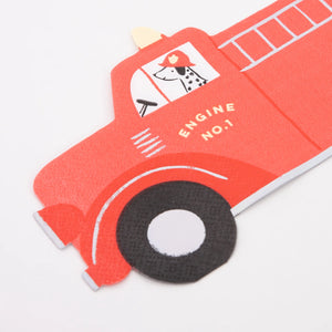 fire truck lunch napkins