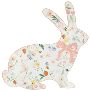 Elegant Floral Bunny Lunch Plates 8ct | The Party Darling