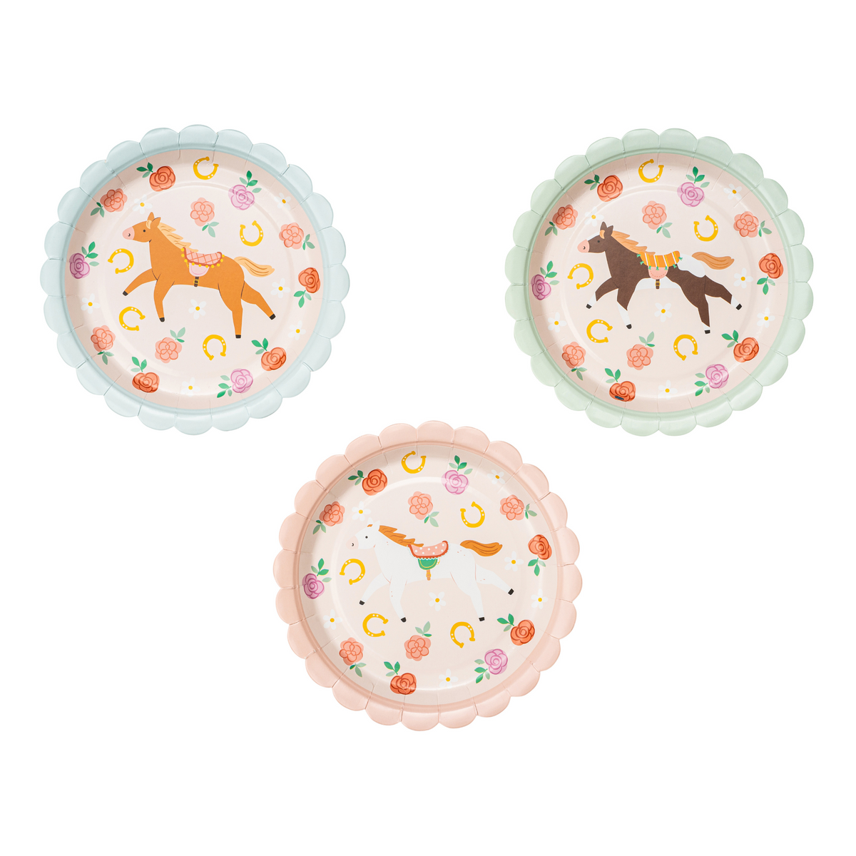 Floral Horse Dessert Plates 6ct | The Party Darling