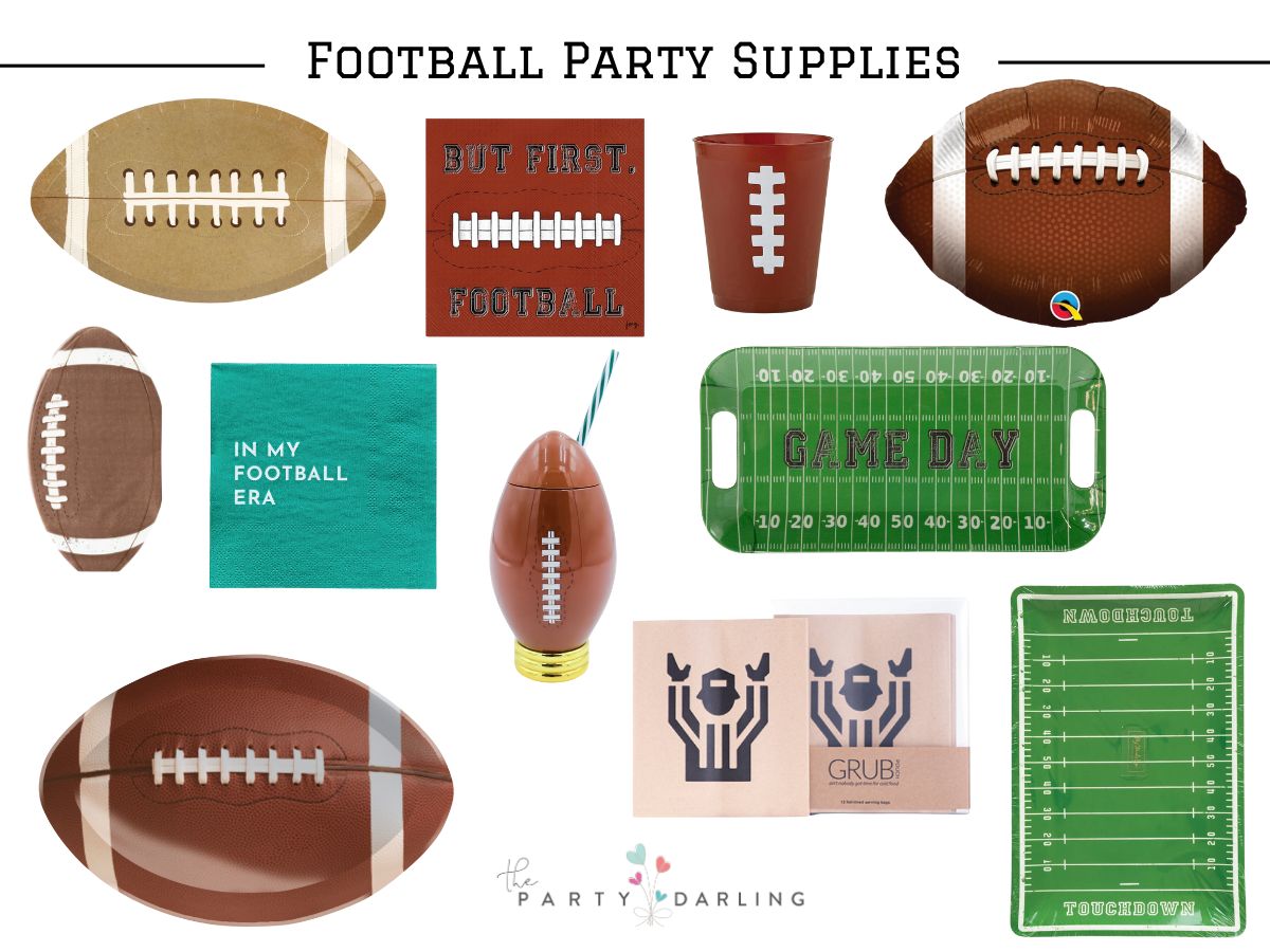 Football Plastic Cups 8ct | The Party Darling