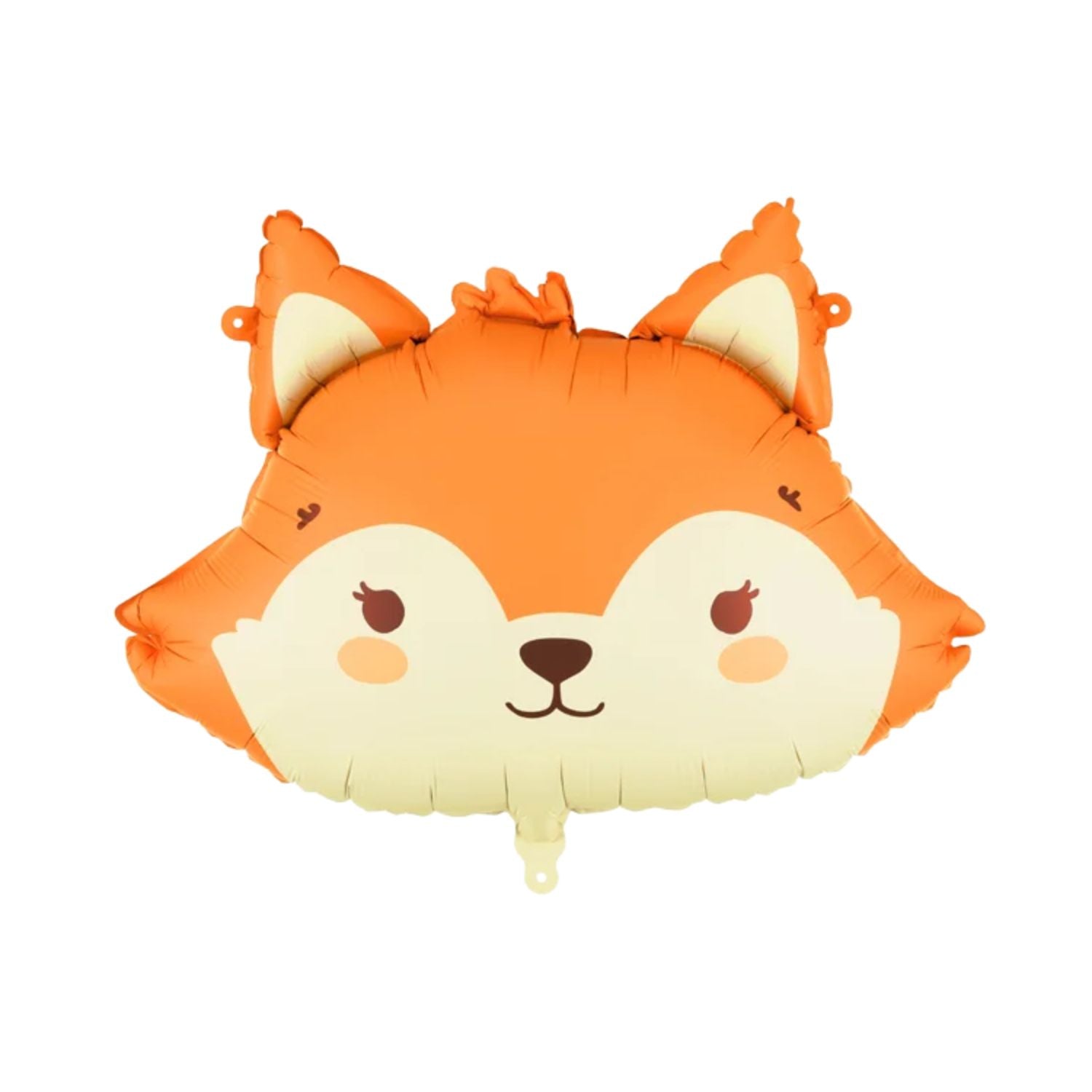 Orange fox head foil balloon with cream face