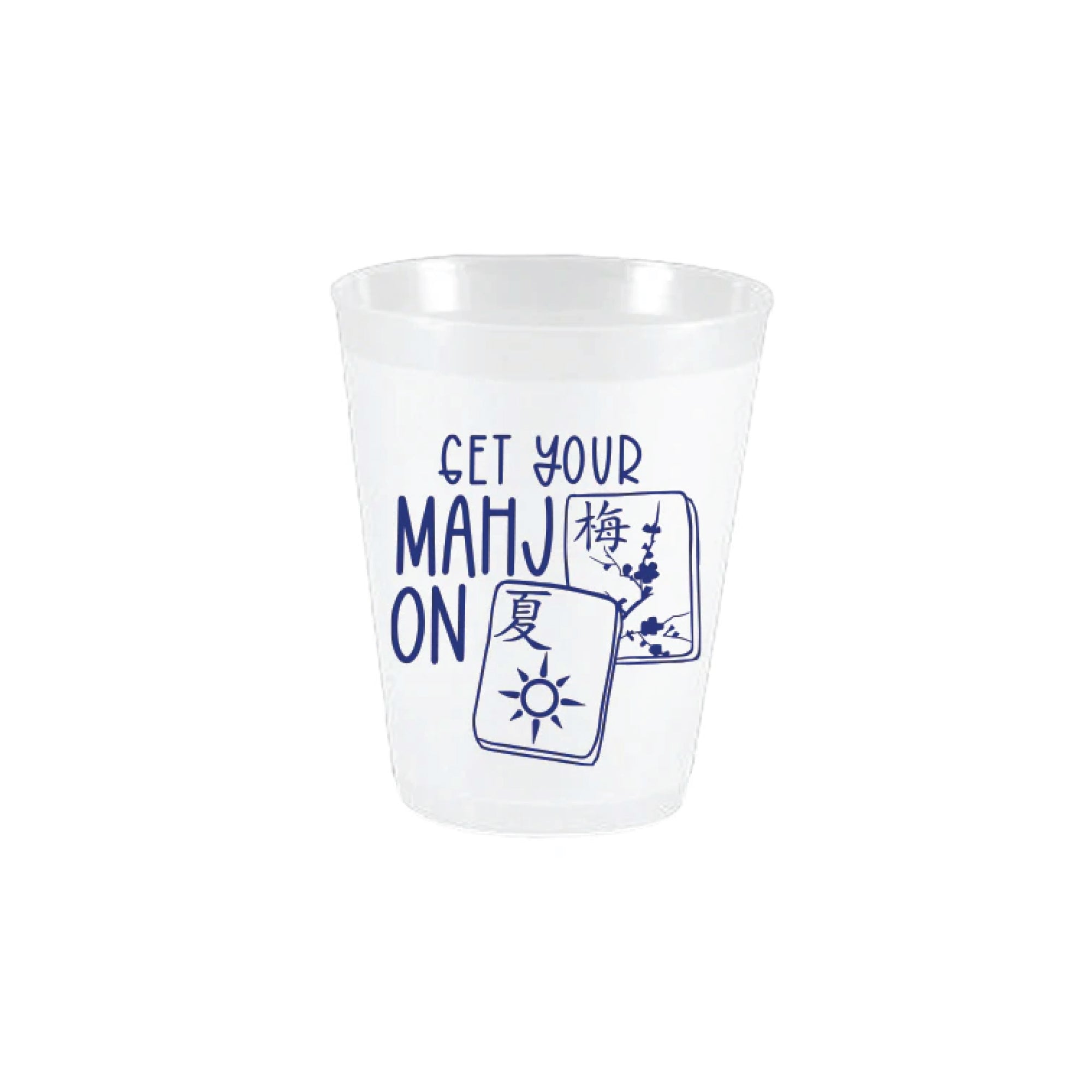 Blue Get Your Mahj On Frosted Plastic Cups 10ct | The Party Darling