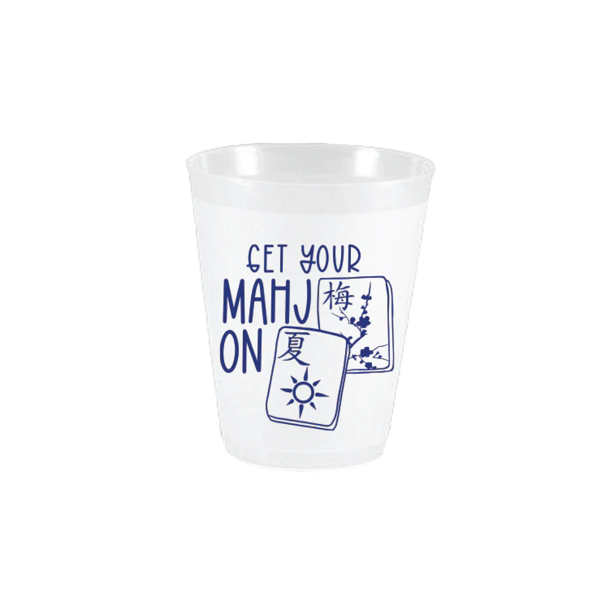 Blue Get Your Mahj On Frosted Plastic Cups 10ct | The Party Darling