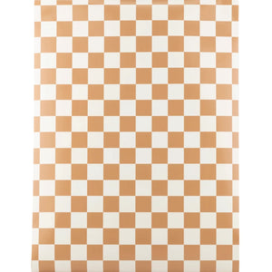 Gingerbread Brown Checkered Paper Table Runner | The Party Darling