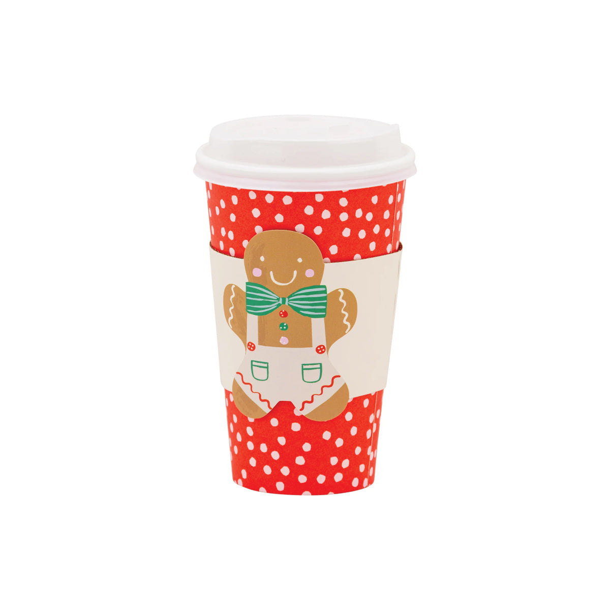 Gingerbread Man Christmas Coffee Cups &amp; Lids 8ct | The Party Darling