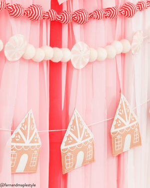 Felt Gingerbread House Garland 6ft | The Party Darling