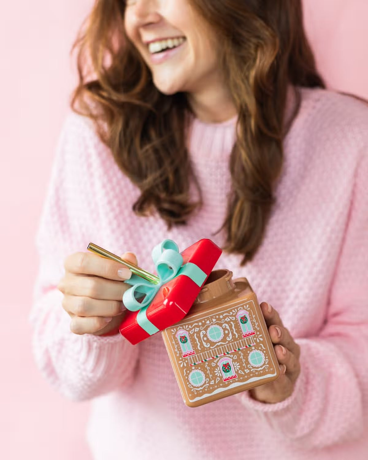 Gingerbread House Plastic Cup with Straw | The Party Darling