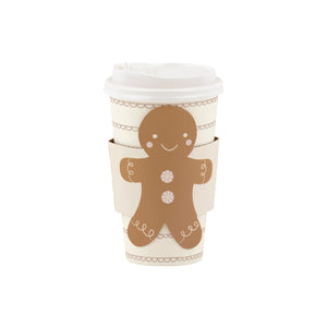 Gingerbread Man Coffee Cups & Lids 8ct | The Party Darling