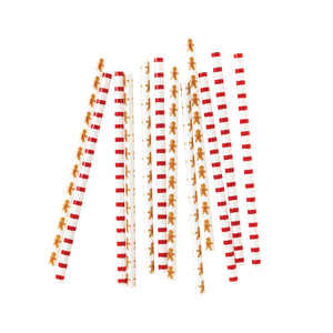 Gingerbread Man Reusable Plastic Straws 12ct | The Party Darling