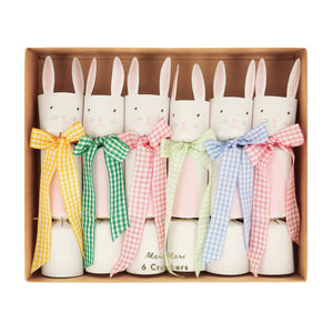 Gingham Easter Bunny Crackers 6ct | The Party Darling
