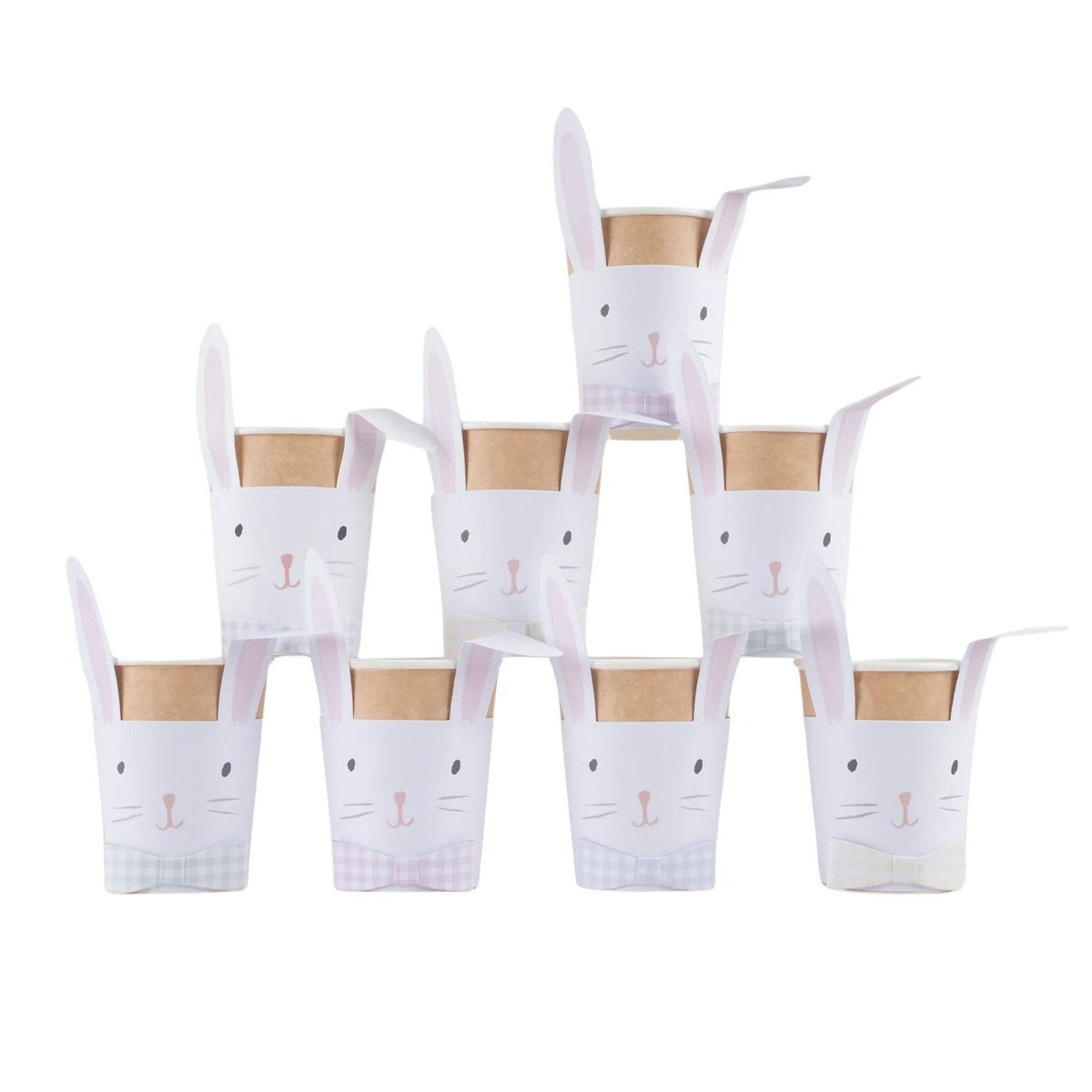 Gingham Easter Bunny Paper Cups 8ct | The Party Darling