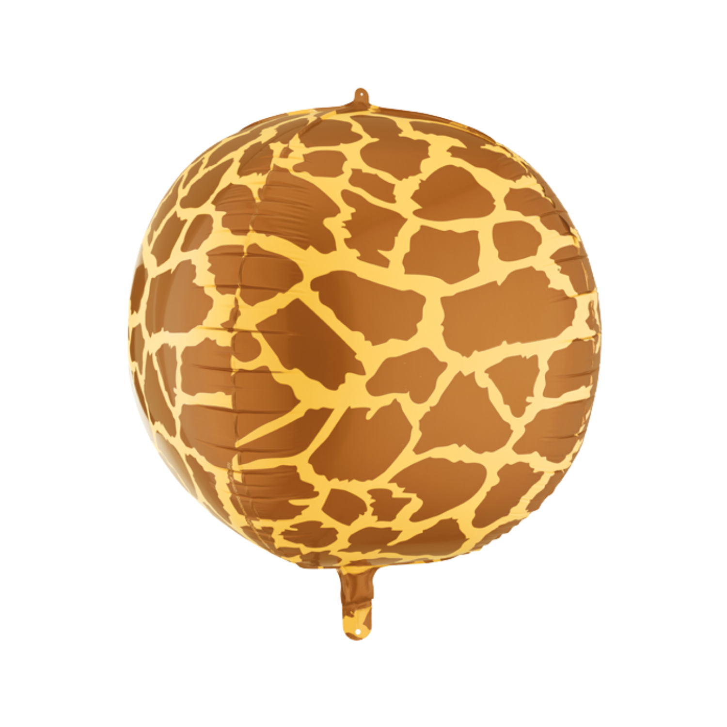 Round foil balloon with giraffe print pattern