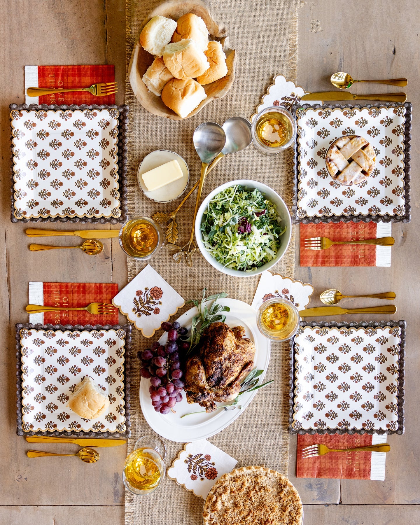 Give Thanks Plaid Guest Towels 24ct | The Party Darling