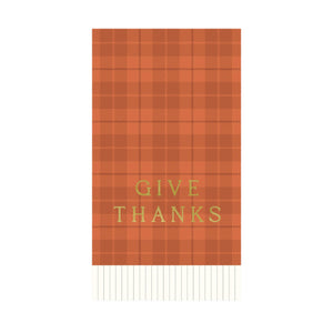 Give Thanks Plaid Guest Towels 24ct | The Party Darling