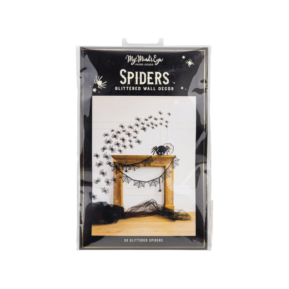 Black Glitter Spiders Halloween Wall Decorations | The Party Darling