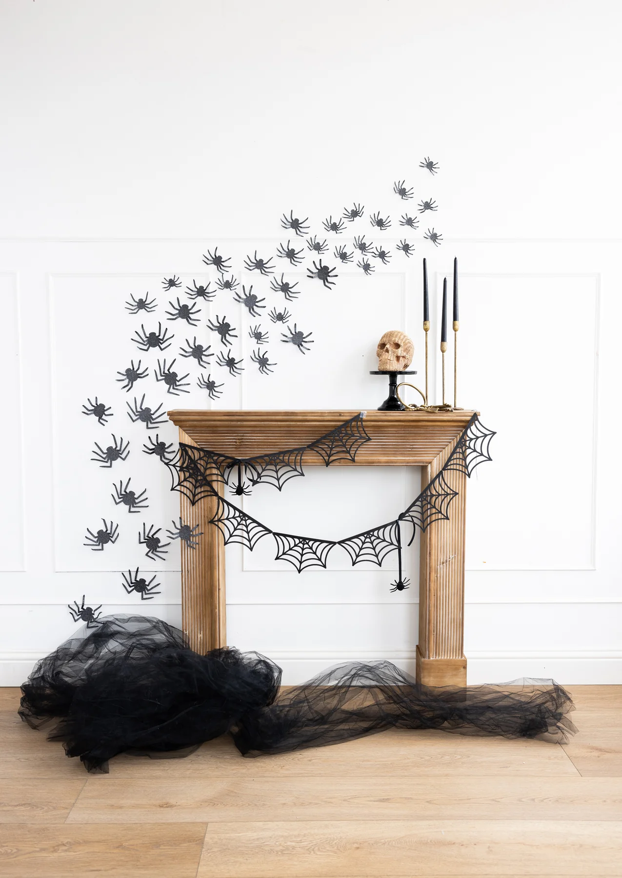 Black Glitter Spiders Halloween Wall Decorations | The Party Darling