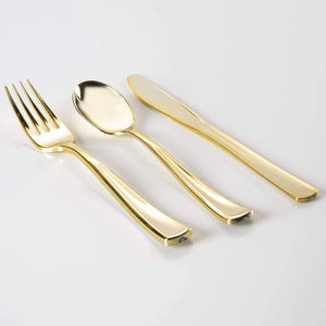 Classic Gold Plastic Cutlery 60pcs | The Party Darling