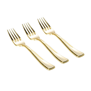 Classic Design Gold Plastic Forks 20ct | The Party Darling