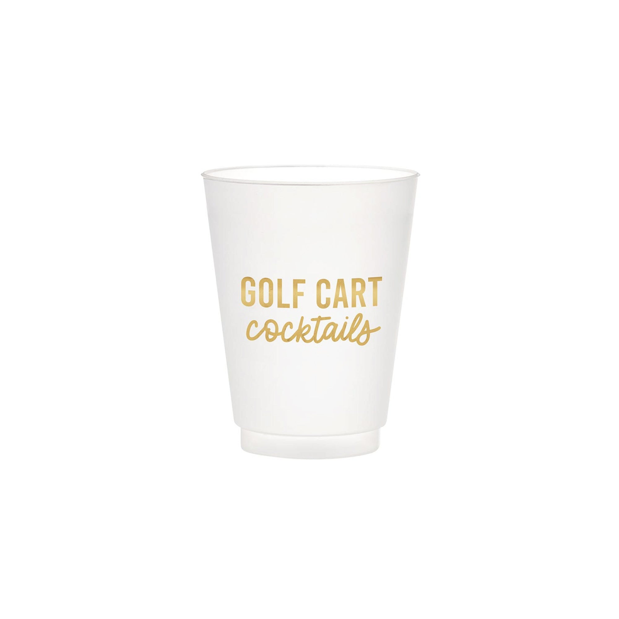 White Golf Cart Cocktails Plastic Cups 6ct | The Party Darling