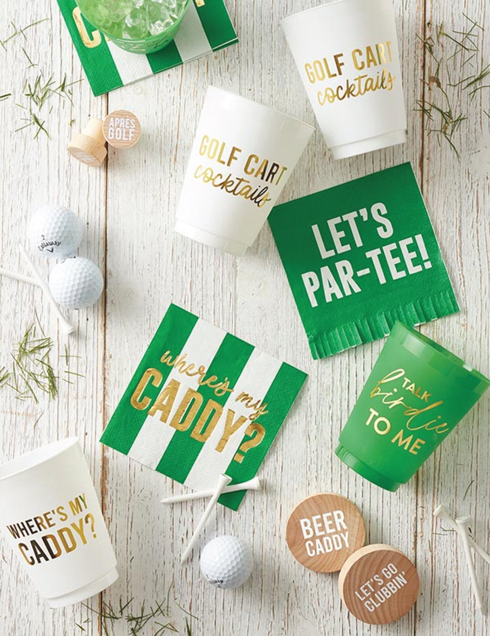 Golf Cart Cocktails Frosted Plastic Cups 6ct | The Party Darling