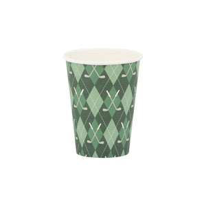 Golf Plaid Paper Cups 8ct | The Party Darling