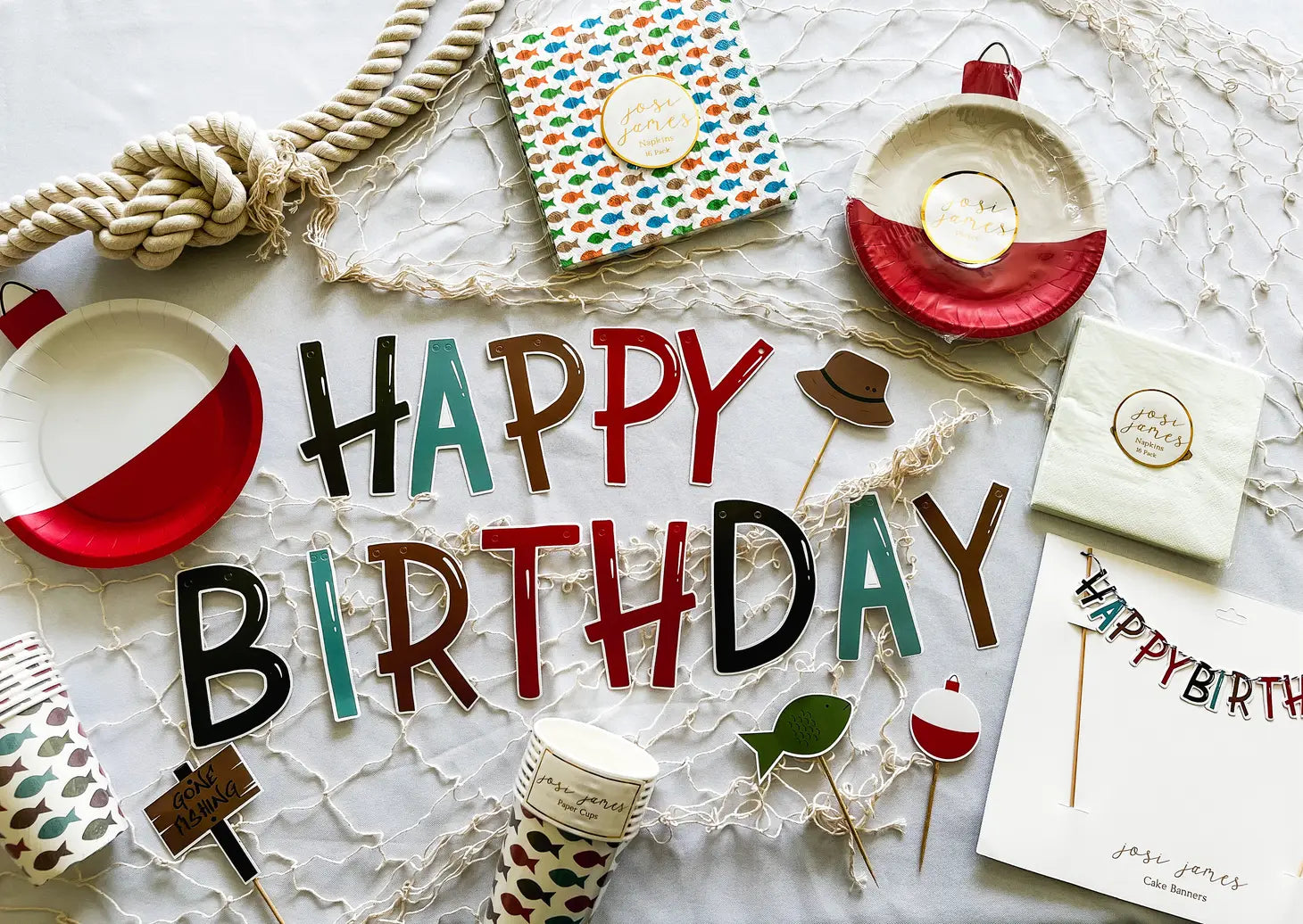 Gone Fishing Lunch Napkins 16ct | The Party Darling