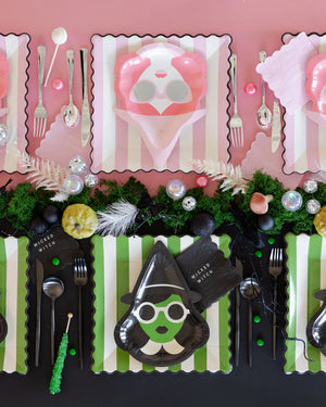 good witch and bad witch wicked halloween party plates