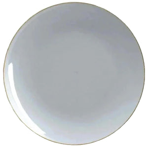 Gray With Gold Rim Plastic Dinner Plates 10ct | The Party Darling