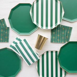 Green Striped Party Supplies by Bonjour Fete