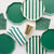 Emerald Green Cabana Striped Dinner Plates 8ct | The Party Darling