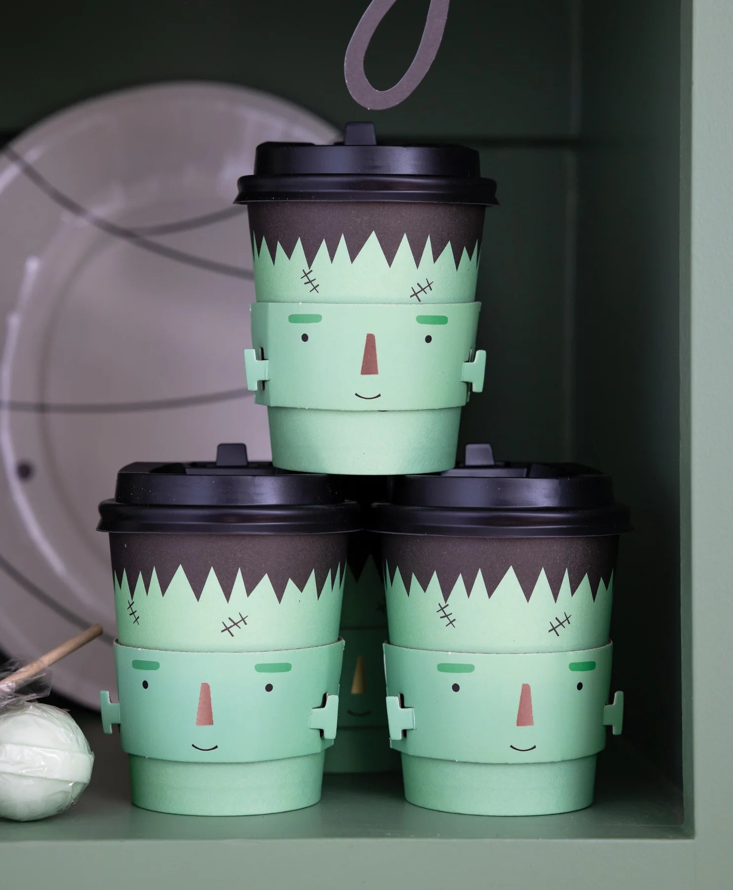 Cute Monster Coffee Cups with Lids & Sleeves 