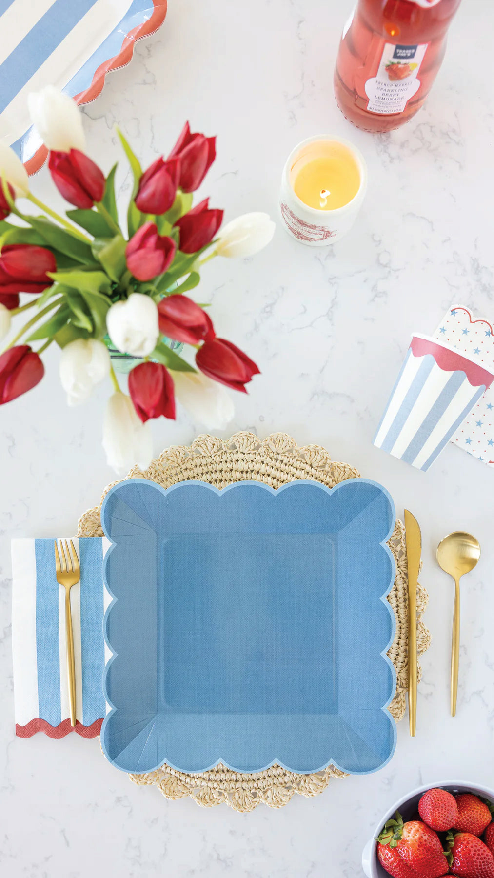 Hamptons Blue Plate Setting by My Mind&#39;s Eye