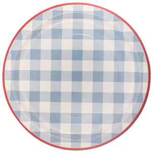 Hamptons Gingham Dinner Plates 8ct | The Party Darling
