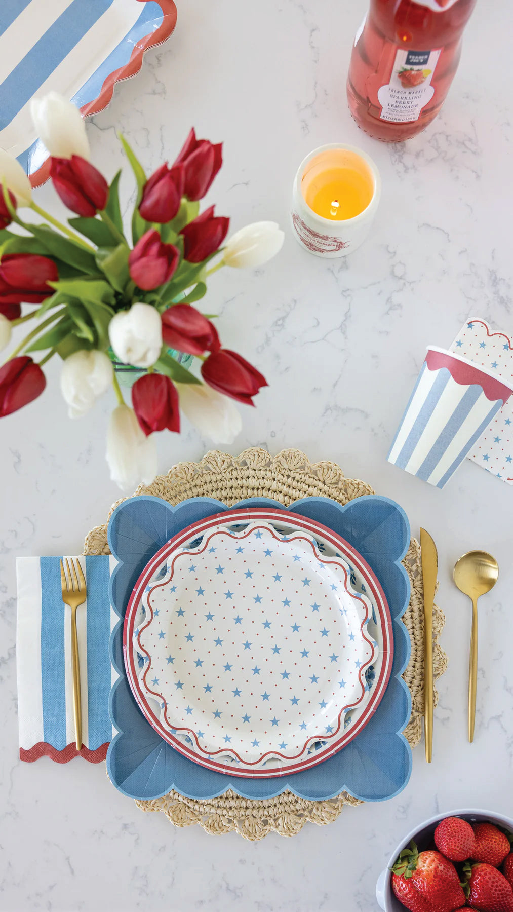 Patriotic Tableware for 4th of July Place Setting
