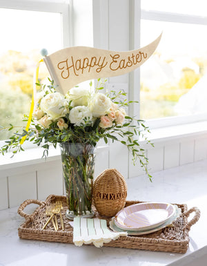 happy easter pennant flag in a vase | The Party Darling