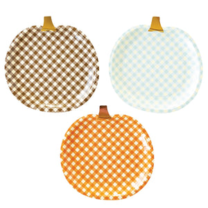 Harvest Gingham Pumpkin Lunch Plates 9ct | The Party Darling