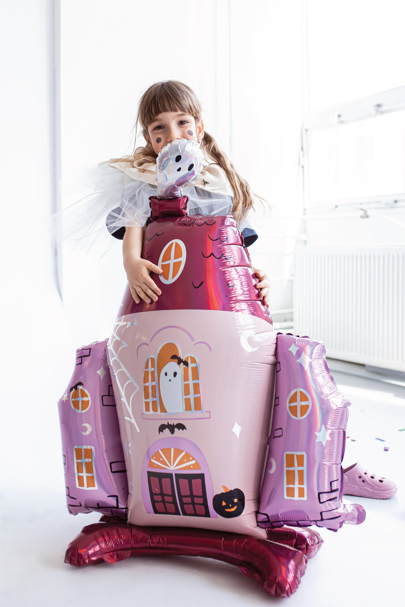 Standing Pink Haunted House Balloon 37in | The Party Darling