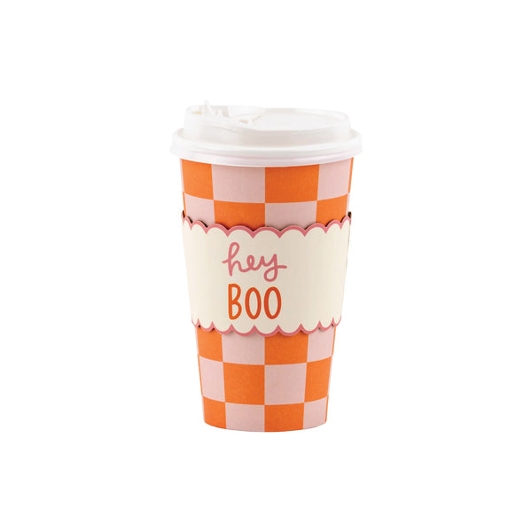 Pink Orange Checks To Go Cup