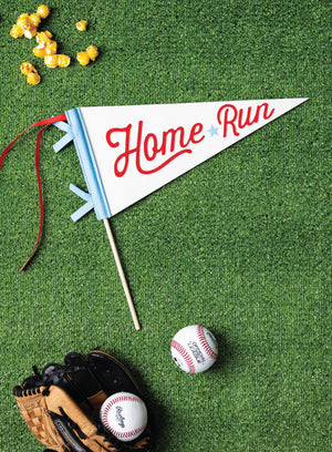 Home Run Baseball Party Pennant Flag