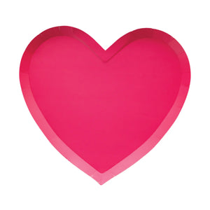 Hot Pink Heart Lunch Plates 8ct | The Party Darling