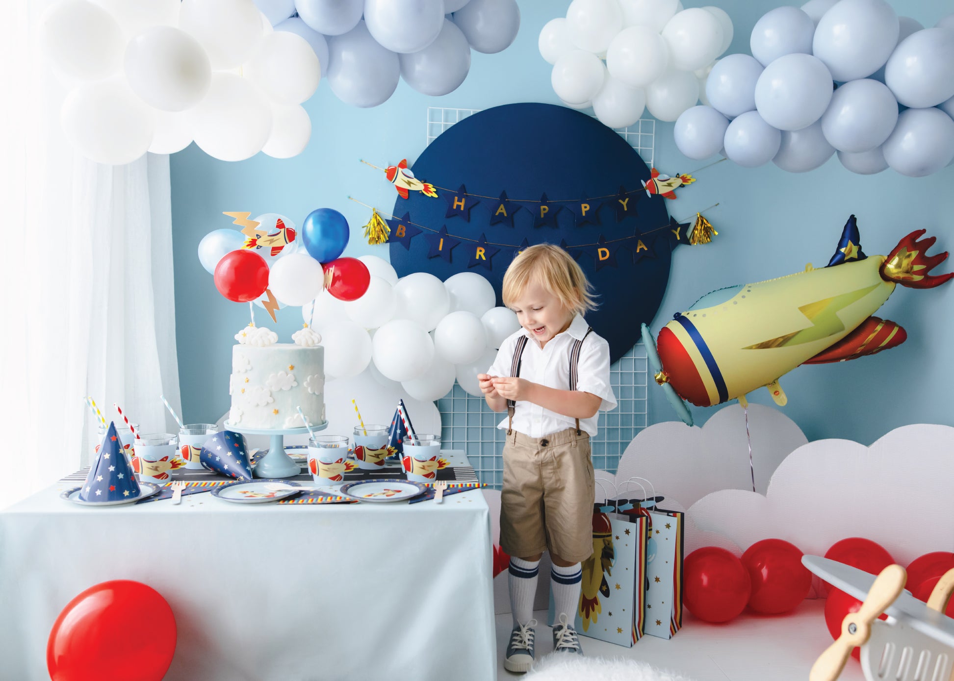 Vintage Airplane Foil Balloon 36" | The Party Darling