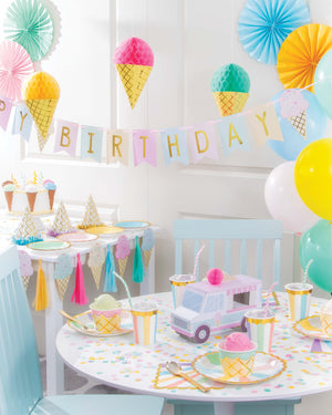 Ice Cream Happy Birthday Banner 8.3ft | The Party Darling